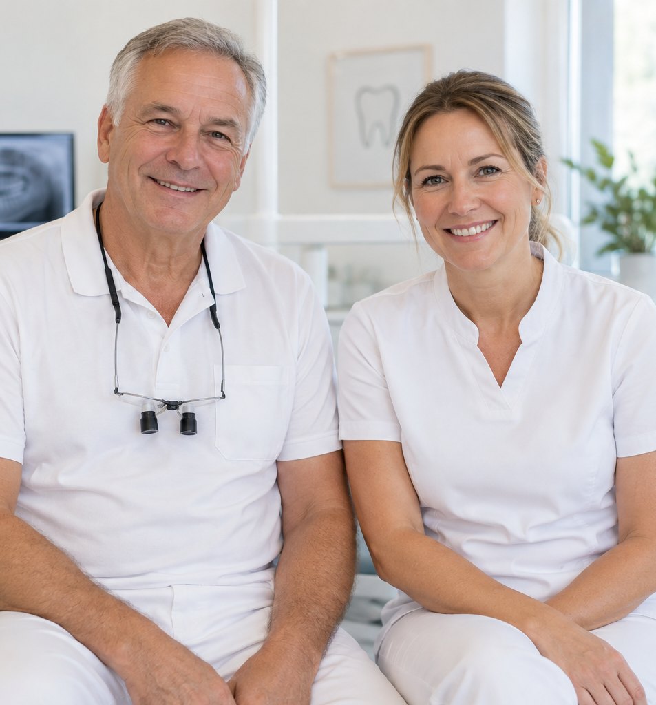 Dr. Liv und Dr. Konrad Falkenberg im Behandlungszimmer